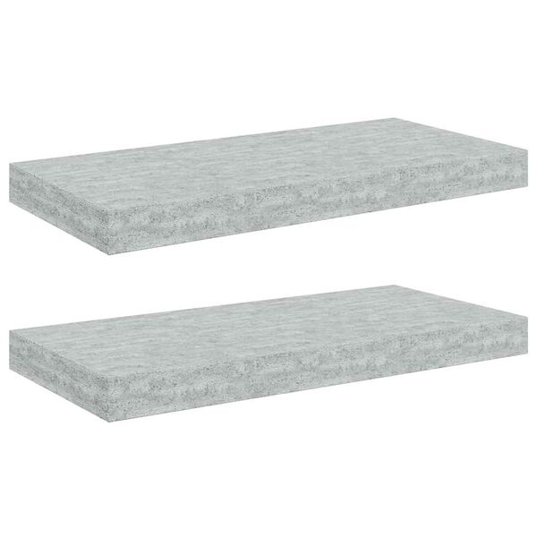 vidaXL Stenske police 2 kosa betonsko sive 50x23x3,8 cm MDF