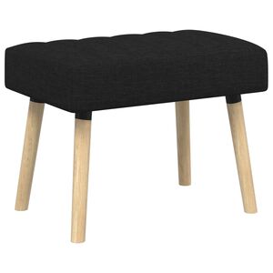 vidaXL Bench z kanalnim oblazinjenjem Črna 60 x 40 x 45 cm Blago