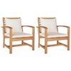 vidaXL Stol 2 Kos Rjava in krem 65 x 60 x 76,5 cm Trden tikov les