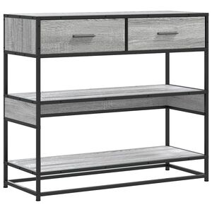 vidaXL Konzolna mizica siva sonoma 90x35x80 cm inženirski les