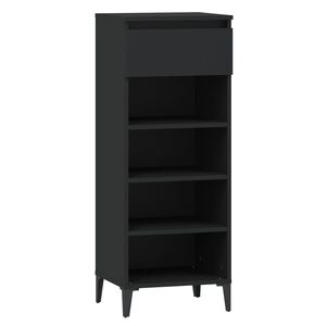 vidaXL Regal za čevlje črn 40x36x105 cm inženirski les