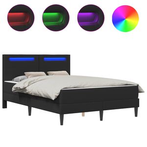 vidaXL Konstrukcija postelje Črna 140 x 190 cm Umetno usnje