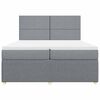 vidaXL Box spring postelja z vzmetnico svetlo siva 200x200 cm blago