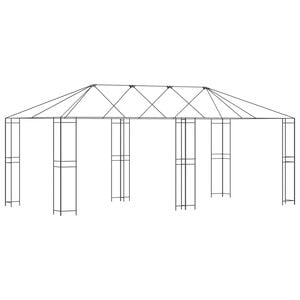vidaXL Konstrukcija za gazebo brez tkanine za gazebo 6 x 3 m Črna