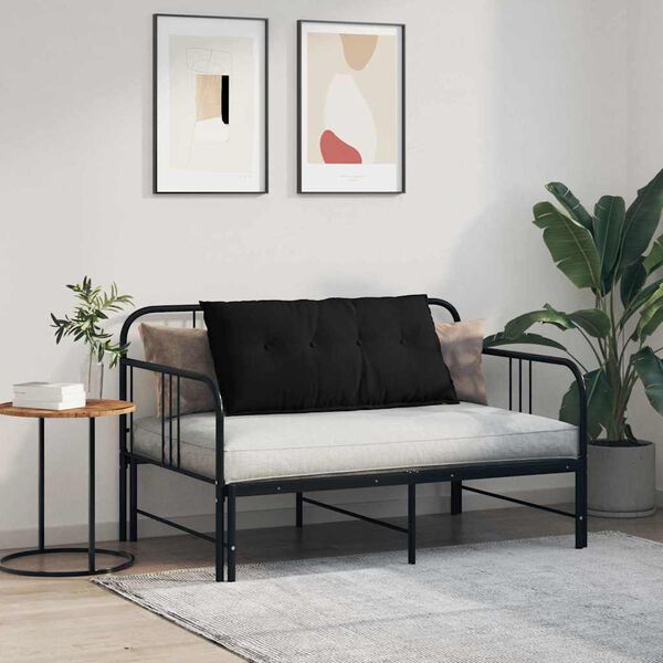 vidaXL Poglavni vzglavnik Črna 100 x 50 cm Mikrofiber tkanina