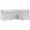 vidaXL 4-sedežna vrtna kavč v rattan videzu PP Bela