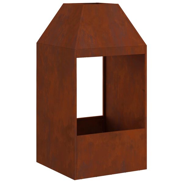 vidaXL Ogenj Rjava 50 x 50 x 100 cm Vremensko odporno jeklo