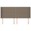 vidaXL Vzglavje z u&scaron;esi taupe 203x16x118/128 cm blago