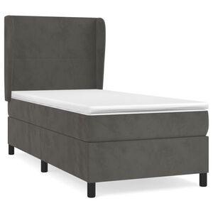 vidaXL Box spring postelja z vzmetnico temno siva 80x200 cm žamet