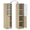 vidaXL Visoka omara s steklenimi vrati sonoma hrast 35x37x142 cm