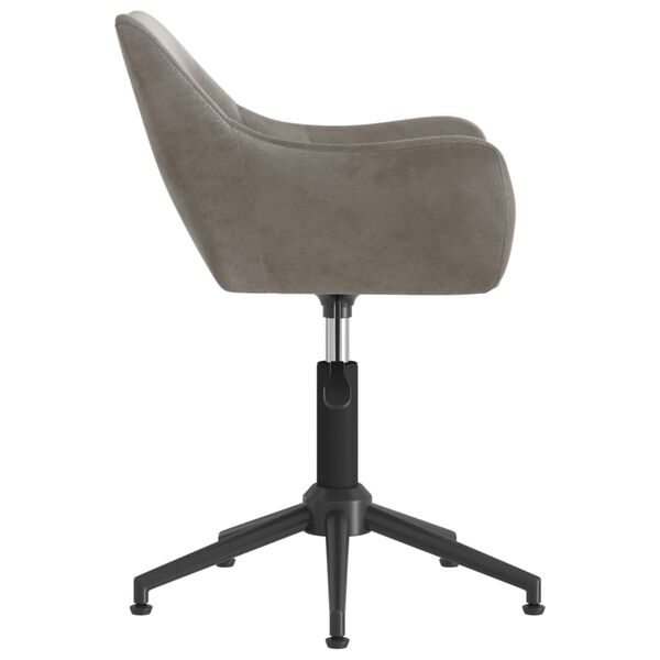 vidaXL Vrtljiv pisarni&scaron;ki stol svetlo siv žamet