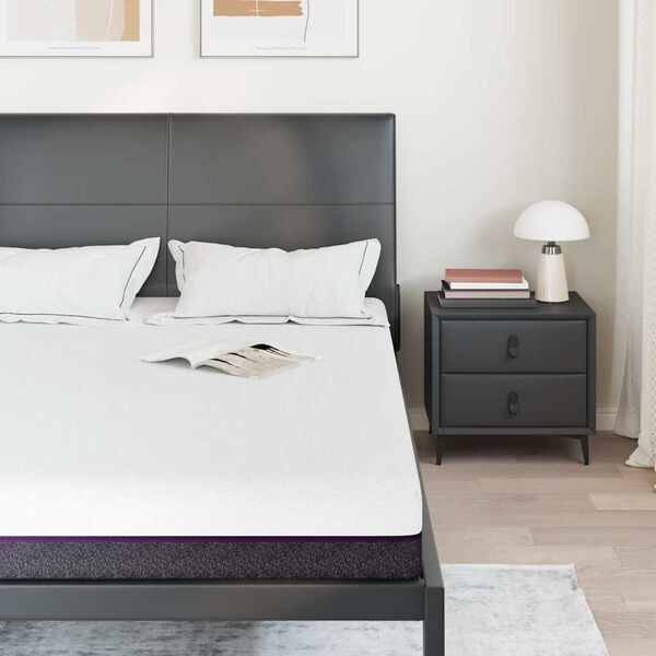 vidaXL Vzmetnica Bela in siva 140 x 200 cm žakardna tkanina