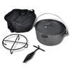 vidaXL Litoželezni lonec Dutch Oven 4,2 L z dodatki