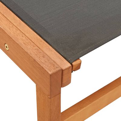 vidaXL Vrtni stol z naslonjalom za noge evkaliptusov les in tekstil