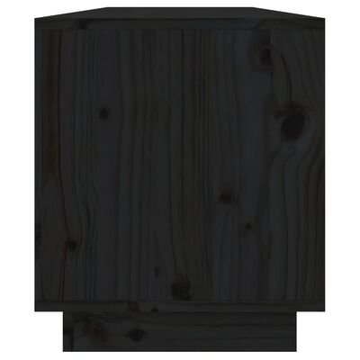 vidaXL TV omarica črna 110,5x34x40 cm trdna borovina