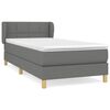 vidaXL Box spring postelja z vzmetnico temno siva 80x200 cm blago
