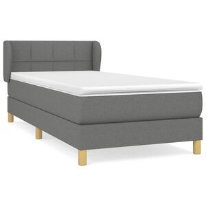vidaXL Box spring postelja z vzmetnico temno siva 80x200 cm blago