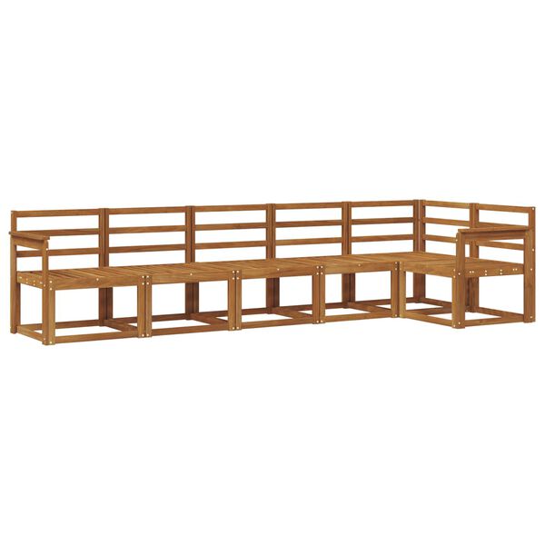 vidaXL Zunanja garnitura za sedenje 6 pcs Naravna Masiven les akacije