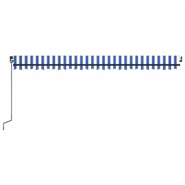 vidaXL Ročno zložljiva tenda z LED lučmi 500x350 cm modra in bela
