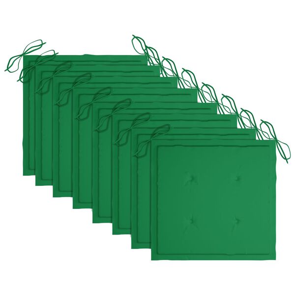 vidaXL Zunanji jedilni stoli z blazinami 8 kosov trden akacijev les