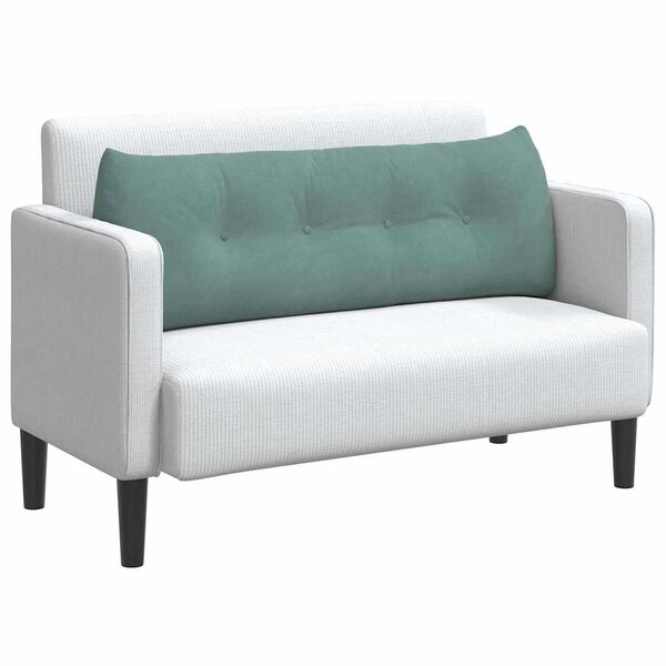 vidaXL Poglavni vzglavnik Morsko zelena 140 x 24 x 50 cm Žamet