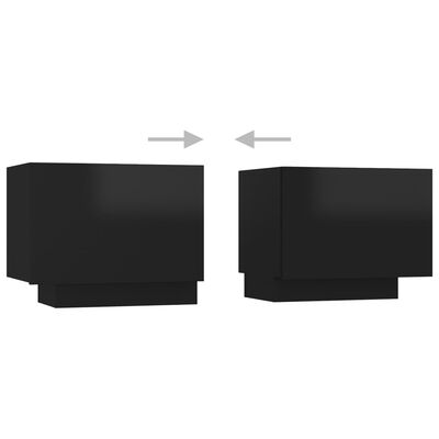 vidaXL Nočna omarica visok sijaj črna 100x35x40 cm iverna plošča