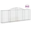 vidaXL Obokane gabion ko&scaron;are 12kosov 300x30x100/120cm pocinkano železo