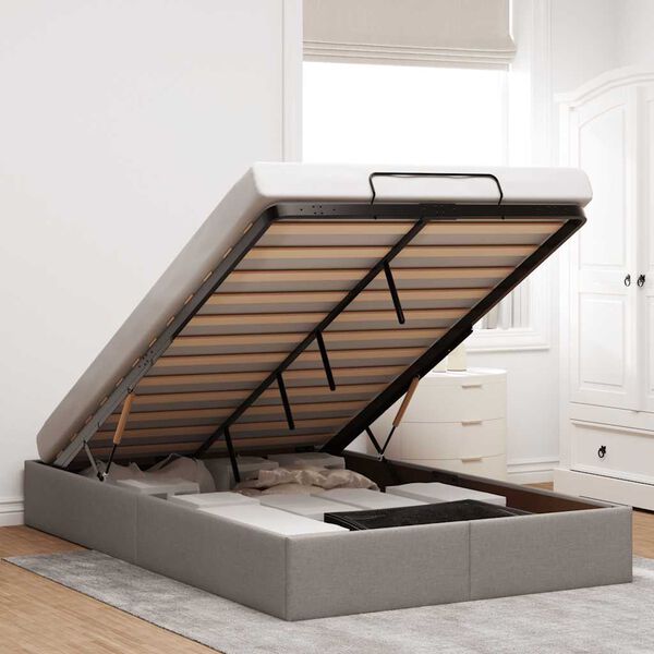 vidaXL Otomanski posteljni okvir brez vzmetnice taupe 120x200 cm blago