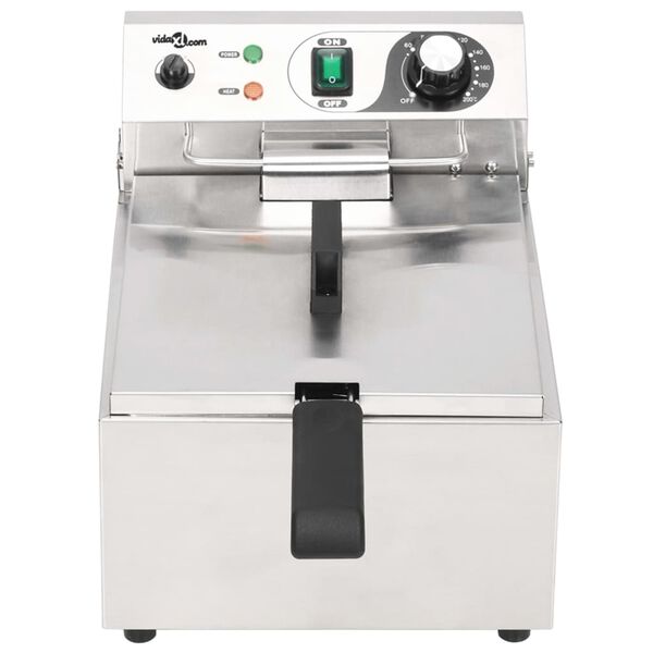 vidaXL Električni cvrtnik iz nerjavečega jekla 10 L 3000 W