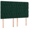 vidaXL Vzglavje postelje temno zeleno 144x7x118/128 cm žamet