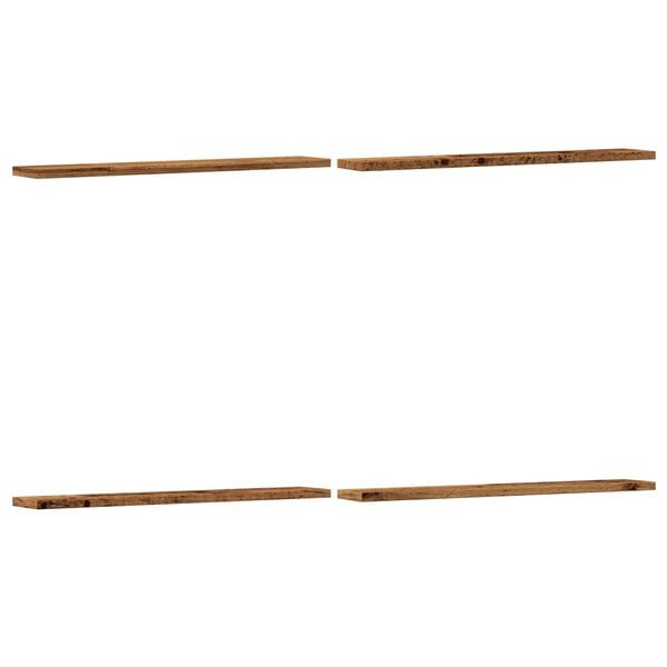 vidaXL Knjižne police 4 kosi starinski les 60x10x1,5 cm inženirski les