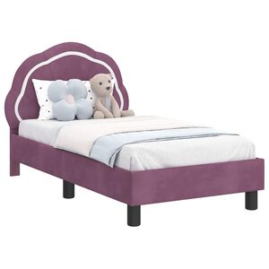 vidaXL Posteljica za malčke z vzglavjem Vijolična 70 x 140 cm Žamet