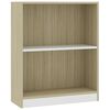 vidaXL Knjižna omara bela in sonoma hrast 60x24x76 cm konstr. les