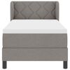 vidaXL Postelja z vzmetnico z vzmetnico Taupe 80 x 200 cm blago