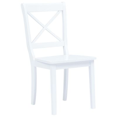 vidaXL Jedilni stoli 4 kosi beli trdni kavčukovec