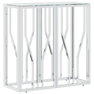 vidaXL Konzolna mizica 70x30x70 cm nerjaveče jeklo in steklo