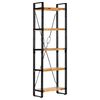 vidaXL Knjižna omara 5-nadstropna 60x30x180 cm trden mangov les