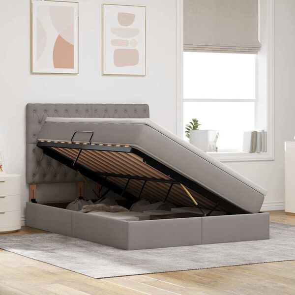 vidaXL Postelja z dodatnim prostorom za shranjevanje in vzmetnico