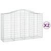 vidaXL Obokane gabion ko&scaron;are 2 kosa 200x50x120/140 cm pocinkano železo