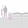 vidaXL Ograjna vrata s suličastim vrhom črna 305 x 75 cm pra&scaron;no barvano jeklo