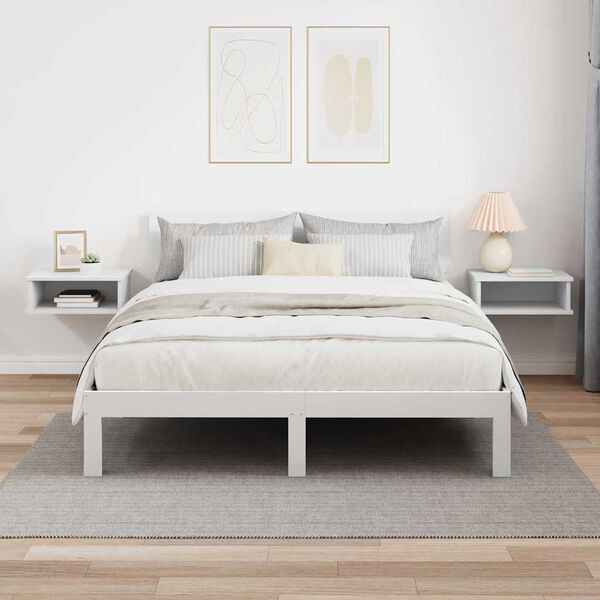 vidaXL Nočna omarica 2 pcs Bela 40 x 31 x 15 cm Konstruiran les