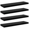 vidaXL Stenske police 4 kosi visok sijaj črne 80x23,5x3,8 cm MDF