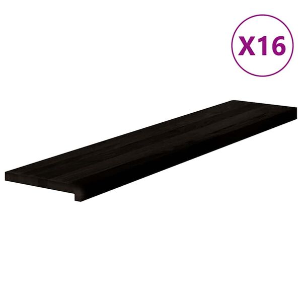 vidaXL Podloge za stopnice 16 kosov rjave 120x25x2 cm trdna hrastovina