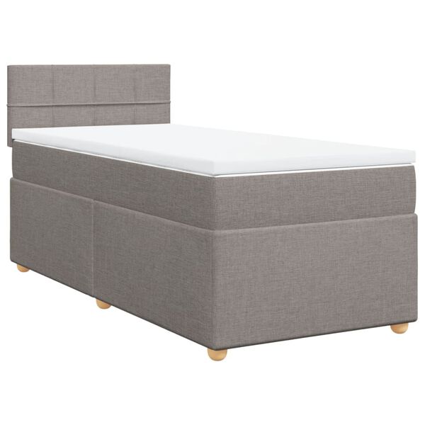 vidaXL Box spring postelja z vzmetnico taupe 80x200 cm blago