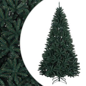 vidaXL Umetno Zložljivo Božično Drevo 210 cm PVC Temno zelena