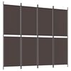 vidaXL Paravan 4-delni rjav 200x180 cm blago