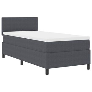 vidaXL LED Box Spring Postelja Temno siva in bela 80 x 200 cm