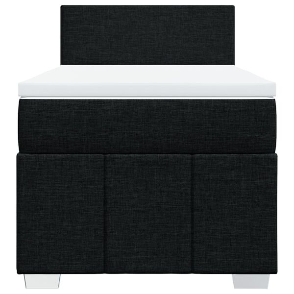 vidaXL Box spring postelja z vzmetnico črna 100x200 cm blago