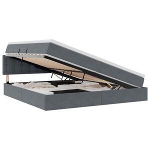 vidaXL Postelja s shranjevanjem Temno siva 200 x 200 cm Žamet