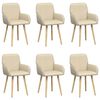 vidaXL Jedilni stoli 6 pcs Blago Krem 56,5 x 50 x 87,5 cm